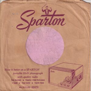 Sparton Canadian Purple Print On Brown Paper with Portable Hi-Fi Advert Company Sleeve