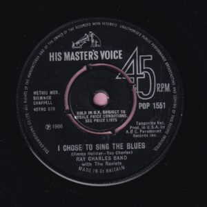 Ray Charles ” I Chose To Sing The Blues ” HMV His Masters Voice Records Vg+